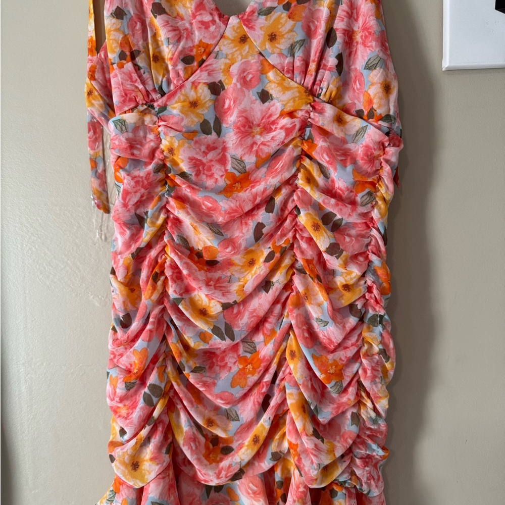 Floral Pink Mini Dress